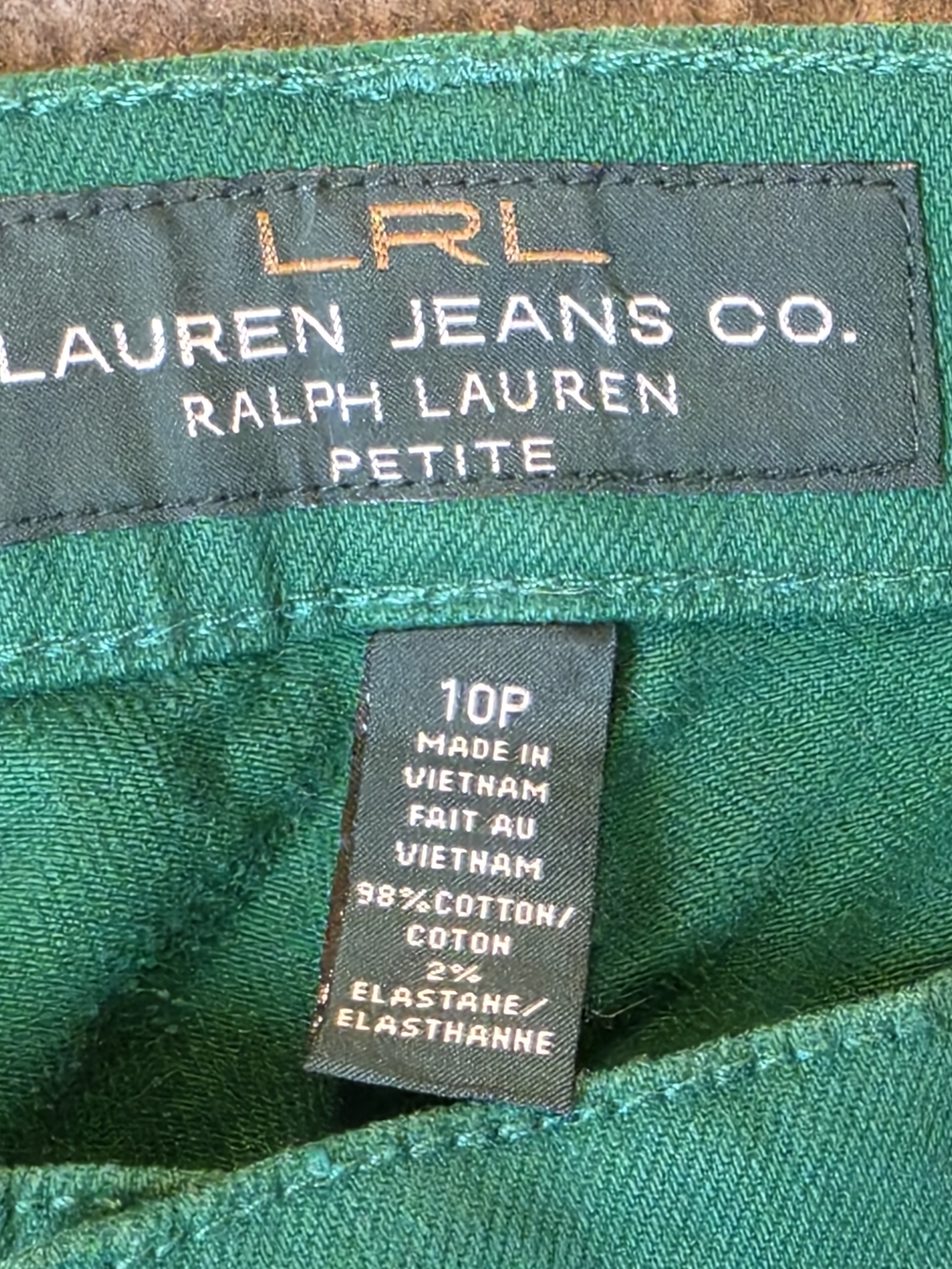Lauren Ralph Lauren Modern Straight Jeans 10P Green Denim Preppy School Classic - Picture 9 of 11